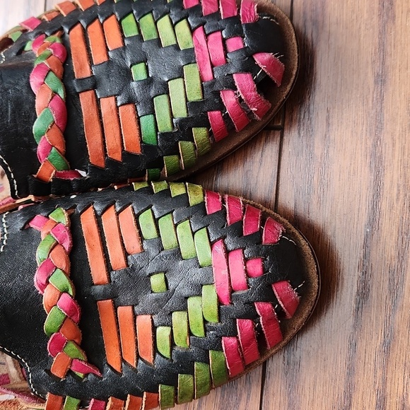 Huarache Multicolor Leather Flats - Picture 4 of 5